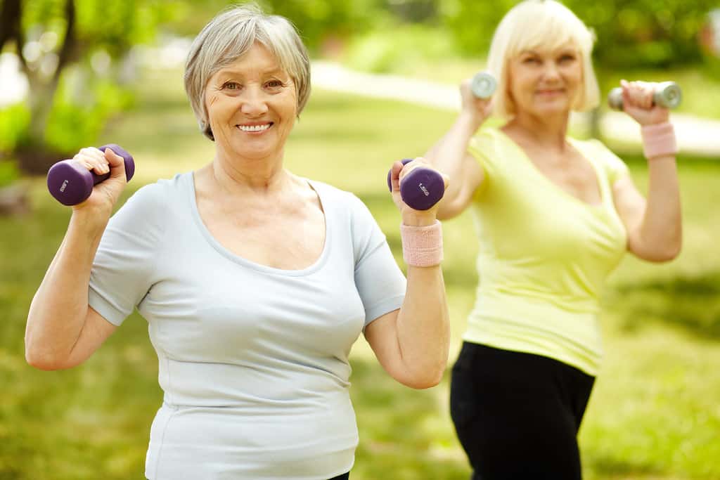 Older adults doing outdoor workouts