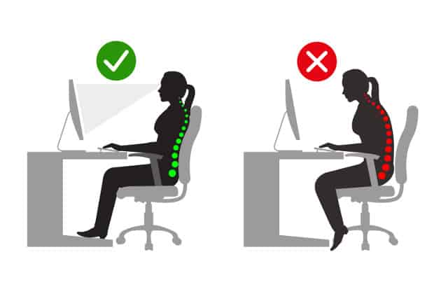 Proper sitting posture infographic